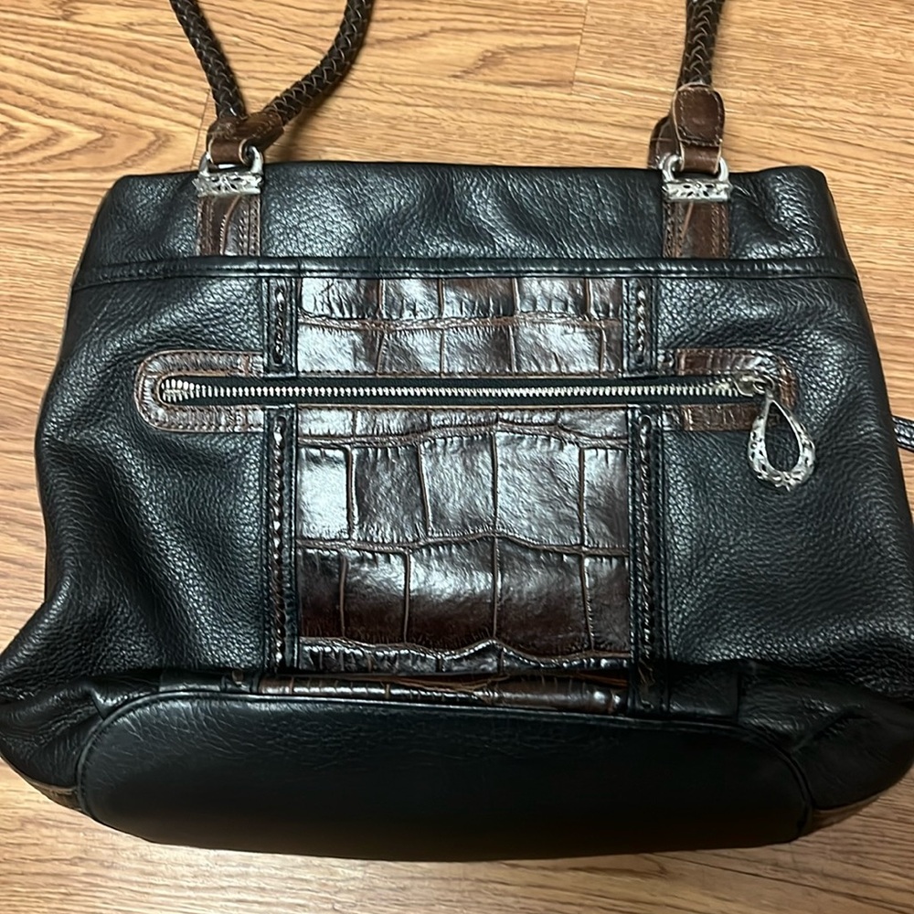 Brighton Women’s Western Authentic Leather Brown/Black Handbag Shoulder bag